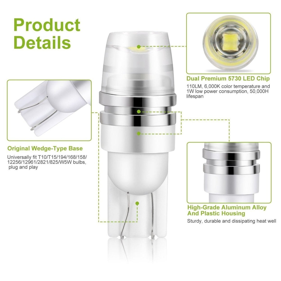 10-Piece: Xenon White Wedge Base LED Bulbs Image 6