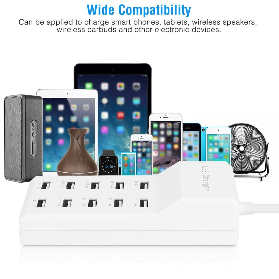 10-Ports 50W USB Wall Fast Charging Power Adapter Image 4