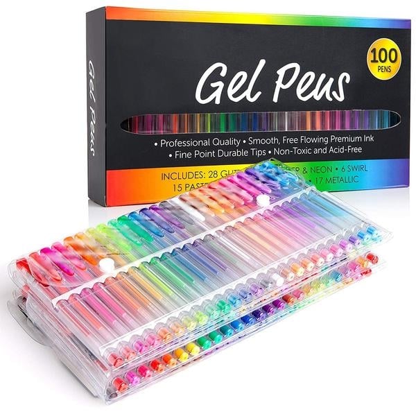 100-Pack: Colored Gel Pens Set Image 1