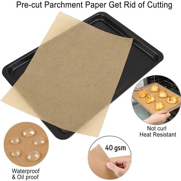 100-Piece: Parchment Baking Paper Disposable Mats Image 2