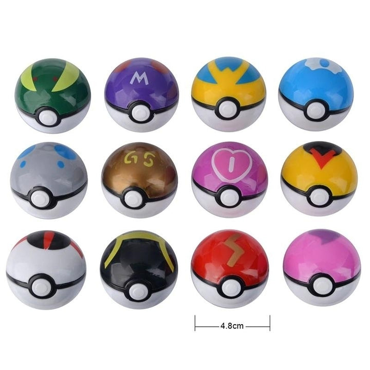 12-Pack: Pocket Monster Pikachu Action Figure Pokemon Game Poke Ball Image 3