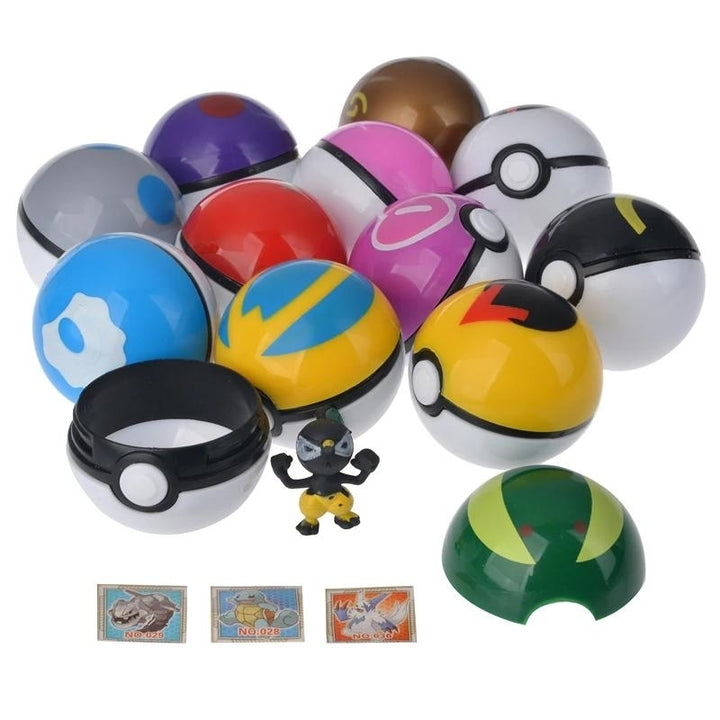 12-Pack: Pocket Monster Pikachu Action Figure Pokemon Game Poke Ball Image 4