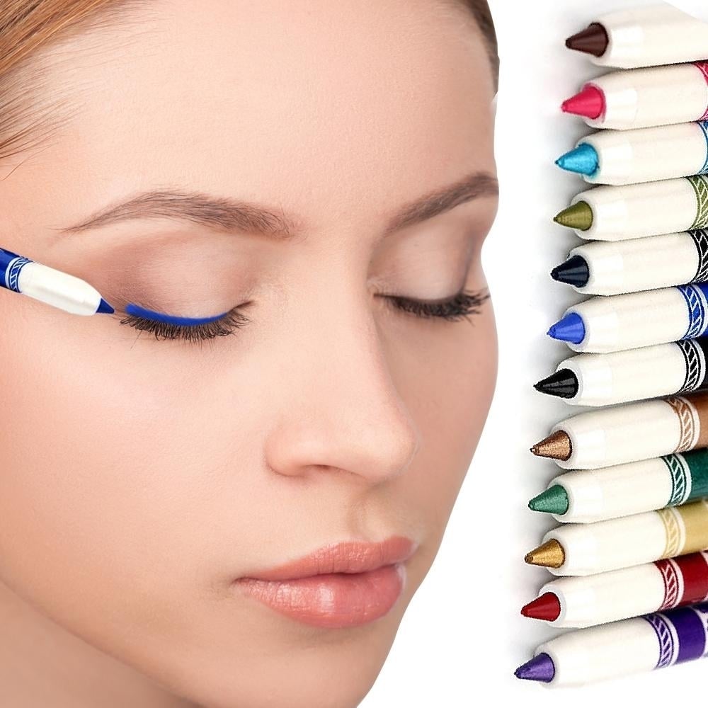 12-Pack: Professional Vivid Multi-Color Eye and Lip Liner Pencil Set Image 2