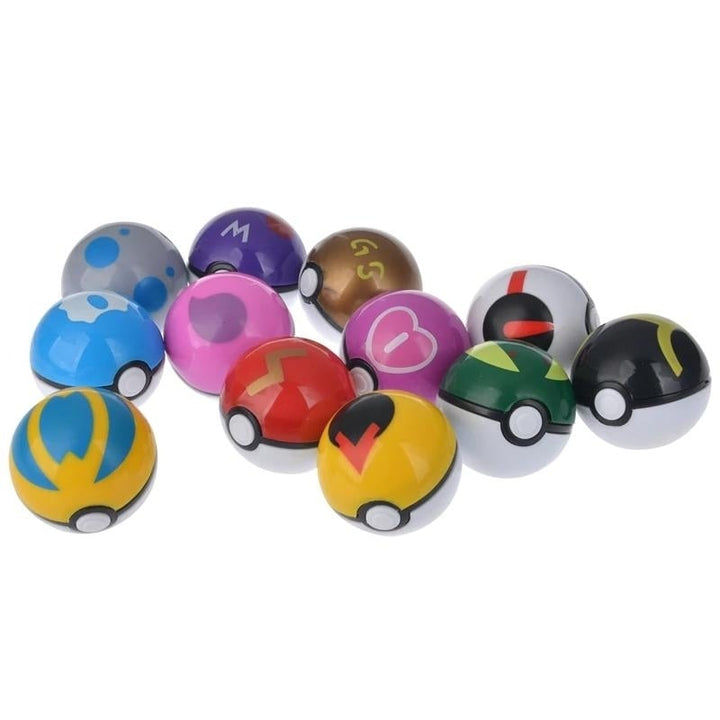 12-Pack: Pocket Monster Pikachu Action Figure Pokemon Game Poke Ball Image 6