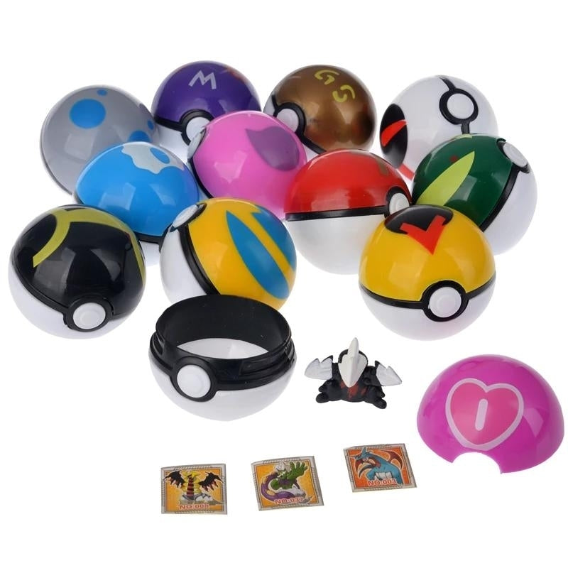 12-Pack: Pocket Monster Pikachu Action Figure Pokemon Game Poke Ball Image 7