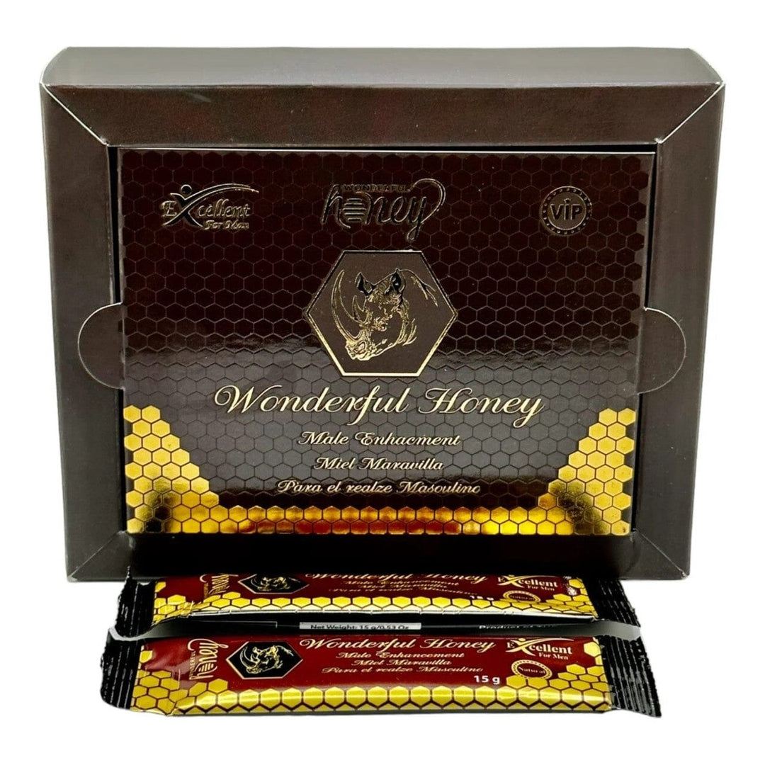 12-Pack: Royal Honey for Men with Panax Ginseng Rootand Tribulus Flower Honey 12 x 15 Gram Sachets Rino (Burgandy) Image 2