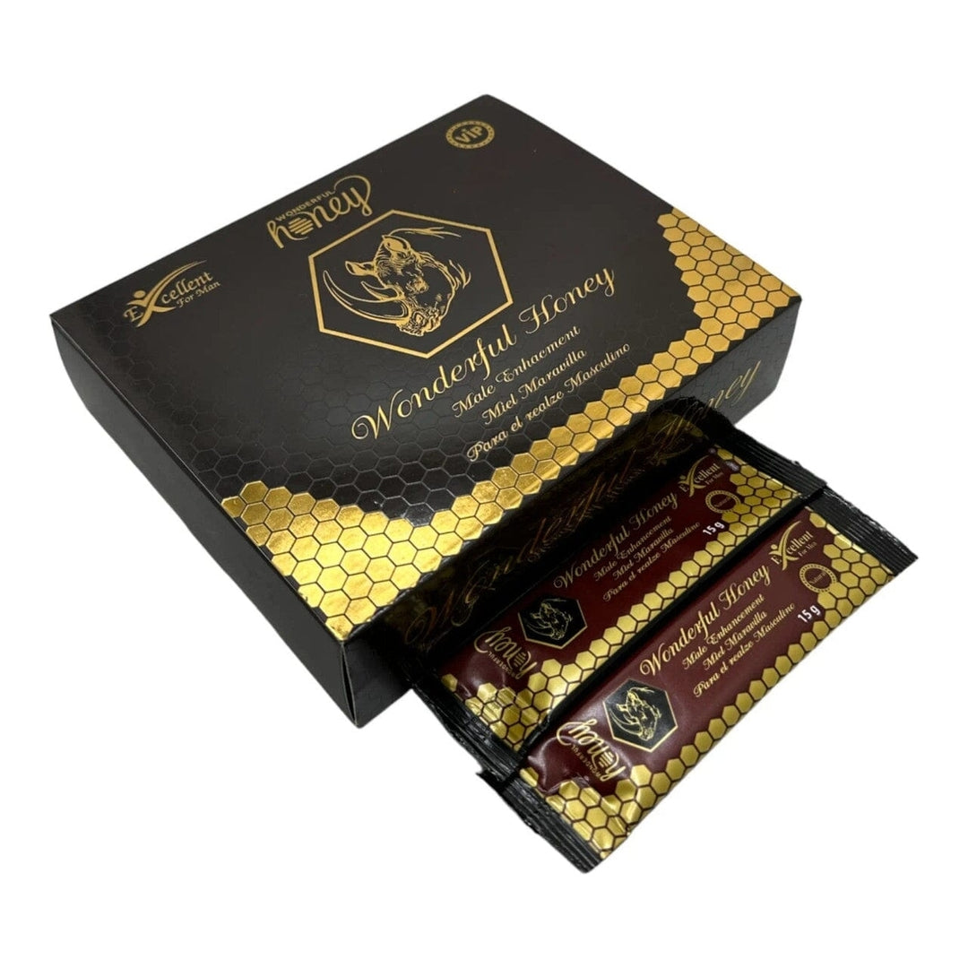 12-Pack: Royal Honey for Men with Panax Ginseng Rootand Tribulus Flower Honey 12 x 15 Gram Sachets Rino (Burgandy) Image 4