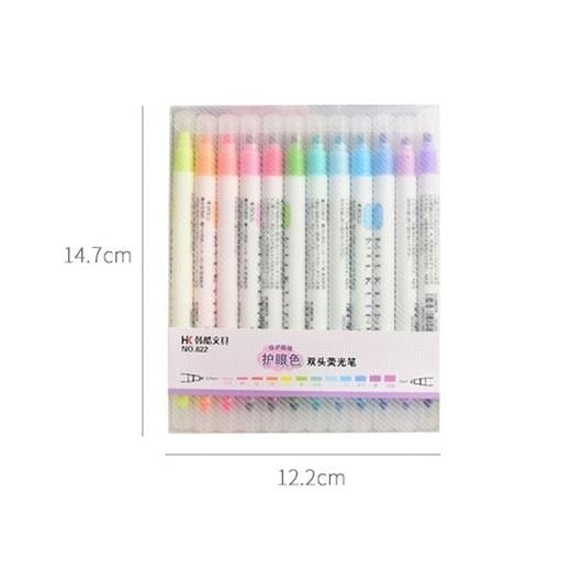 12-Piece: Cute Double Head Fluorescent Pen Highlighters Set Image 2