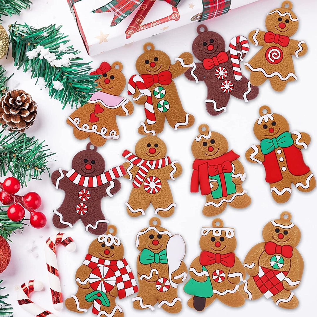 12-Piece: Gingerbread Man Ornaments Image 2