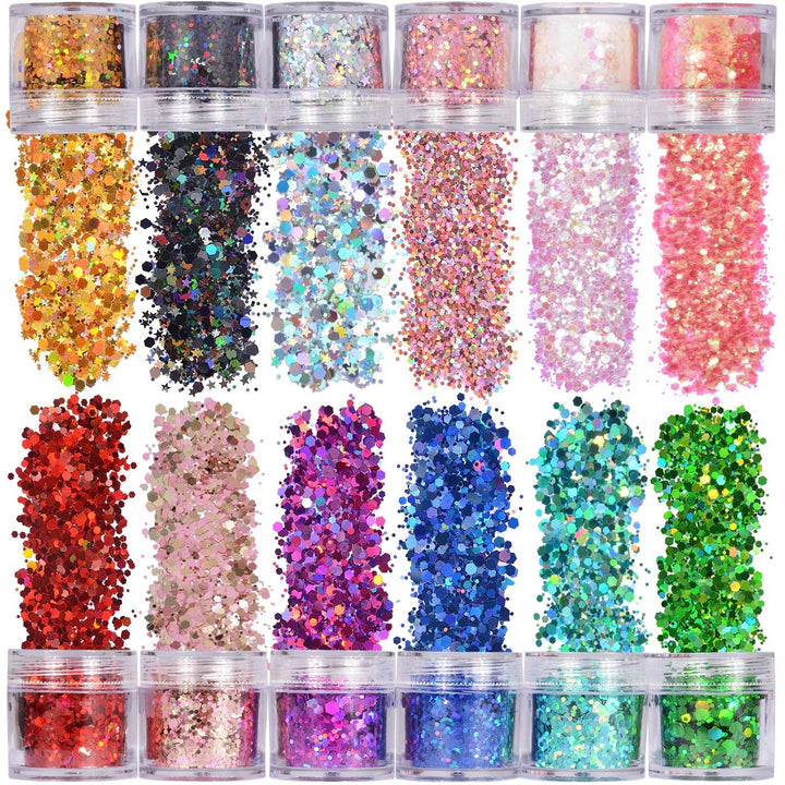 12-Piece: Holographic Chunky Glitters Image 1