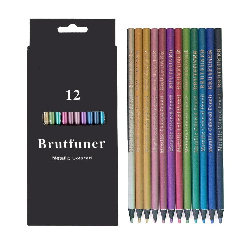 12-Piece: Metallic Colored Pencils Image 1