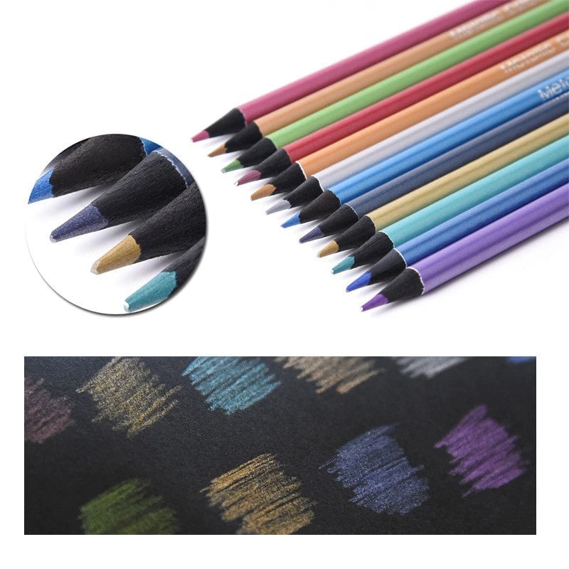 12-Piece: Metallic Colored Pencils Image 3