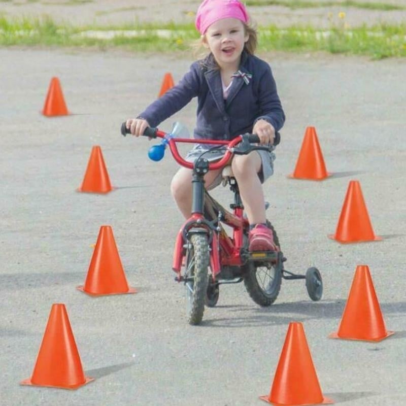 12-Piece: Plastic Cone 7" Orange Colored for Driving Practice,Training Parties Image 3