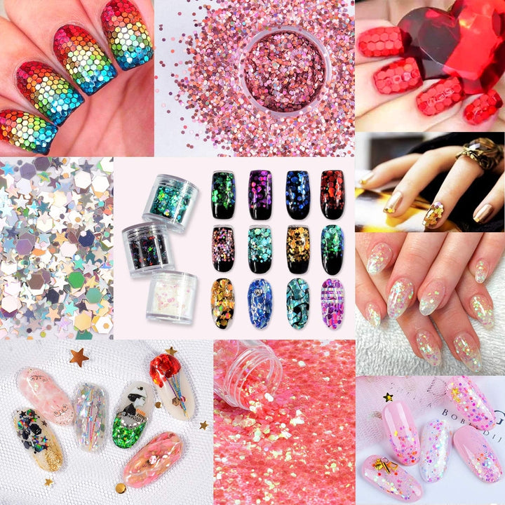 12-Piece: Holographic Chunky Glitters Image 4