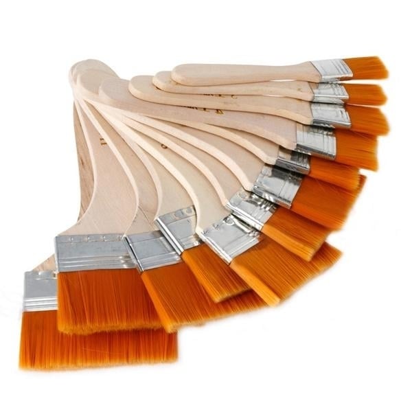 12-Pieces: Wooden Oil Painting Brush Image 1