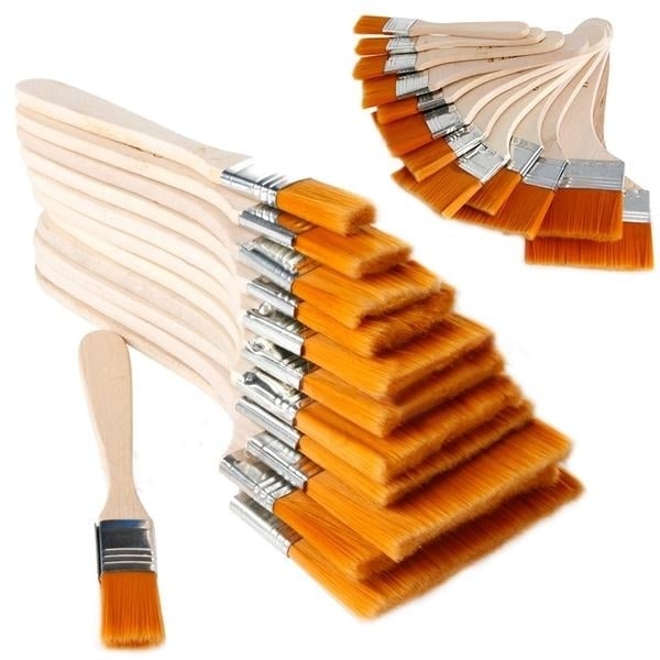 12-Pieces: Wooden Oil Painting Brush Image 7