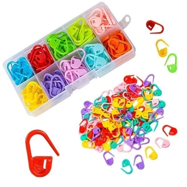 120-Pack: Mix Color Plastic Knitting Tools Locking Stitch Markers Crochet Image 1