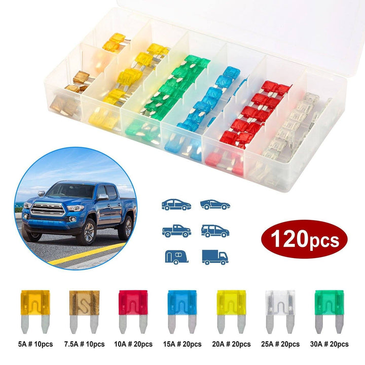 120-Pieces: Mini Auto Blade Fuse Set Image 4