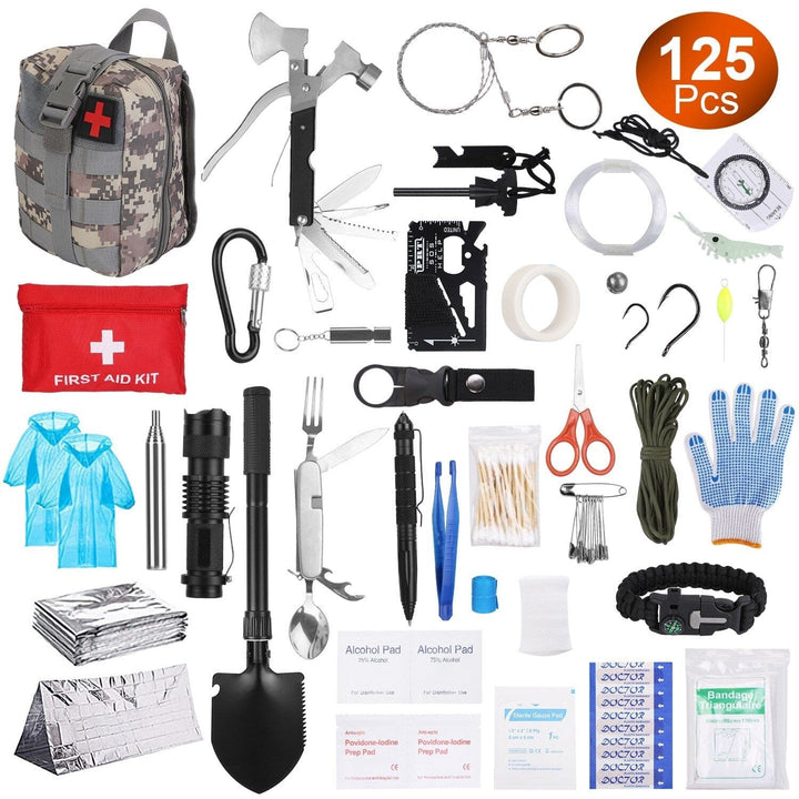 125-Pieces: Emergency Survival Gear Tactical for Outdoor Adventure Image 3