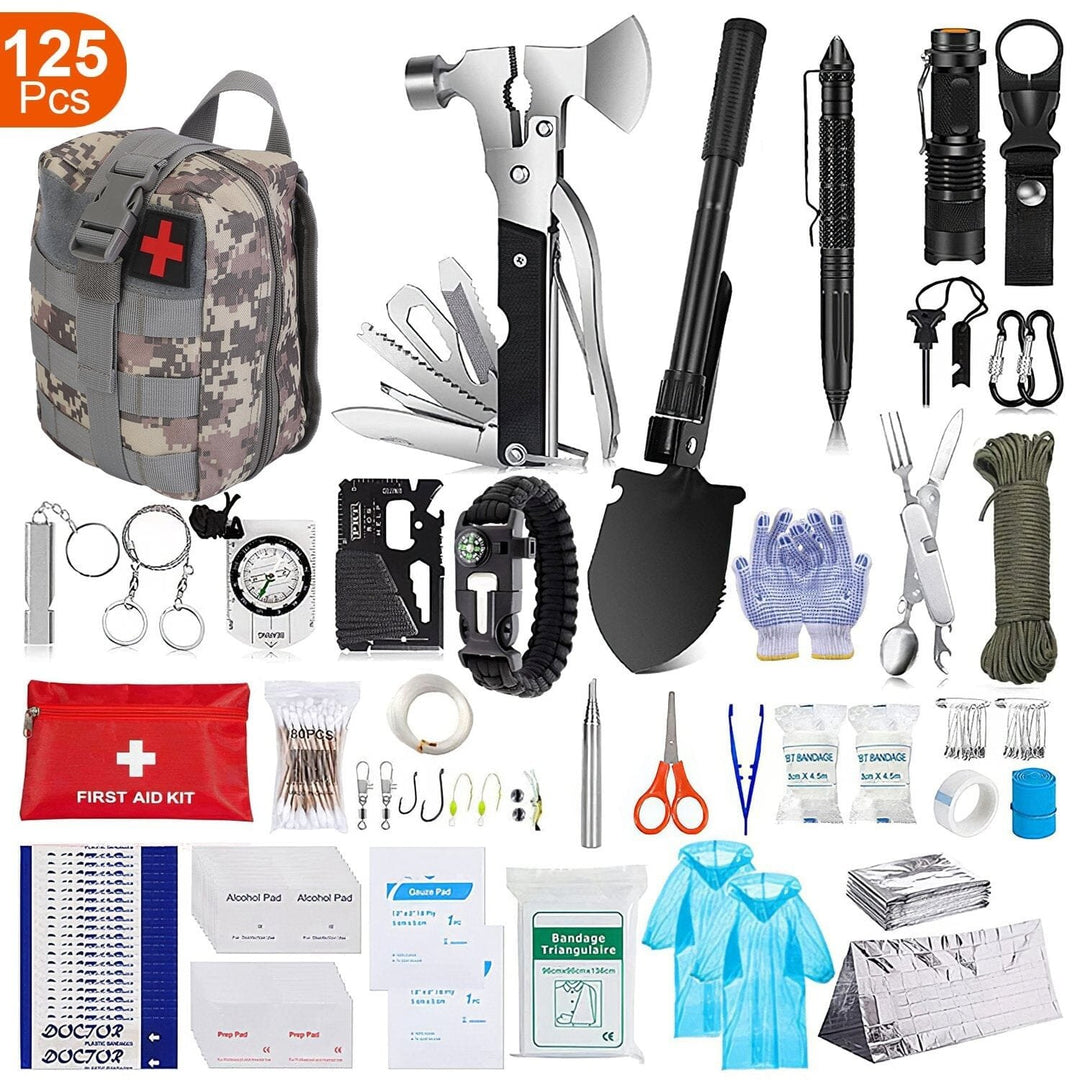 125-Pieces: Emergency Survival Gear Tactical for Outdoor Adventure Image 4