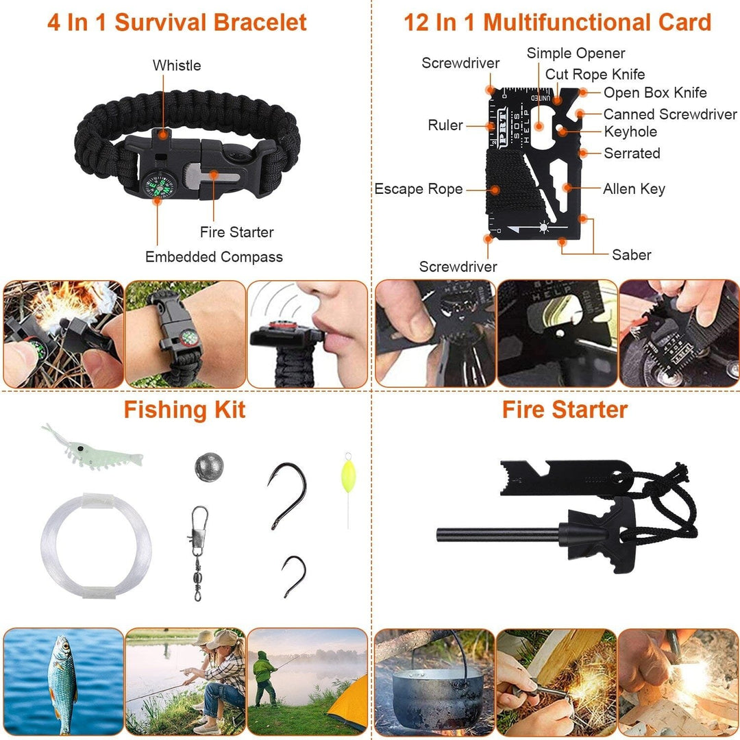 125-Pieces: Emergency Survival Gear Tactical for Outdoor Adventure Image 7