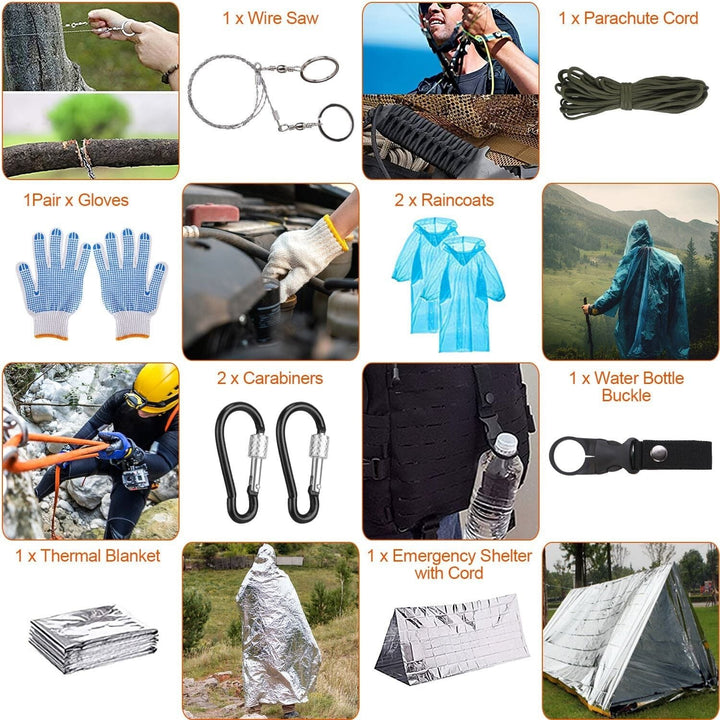 125-Pieces: Emergency Survival Gear Tactical for Outdoor Adventure Image 9