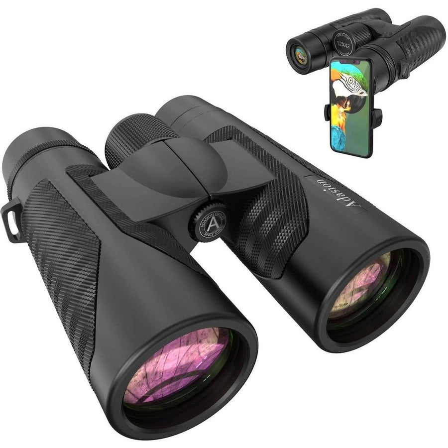 12x42 HD Binoculars for Adults with Universal Phone Adapter Image 1