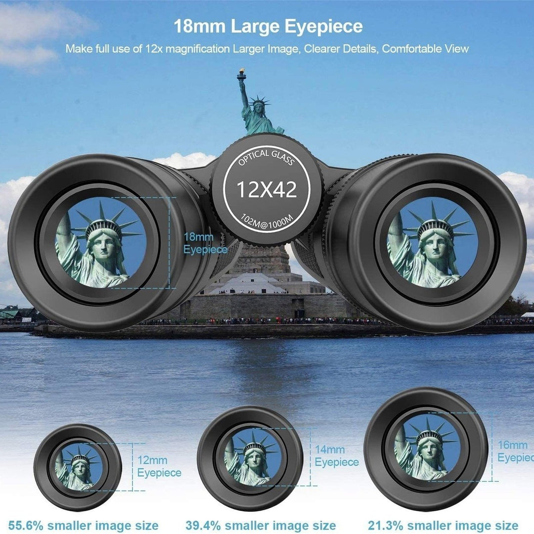 12x42 HD Binoculars for Adults with Universal Phone Adapter Image 4