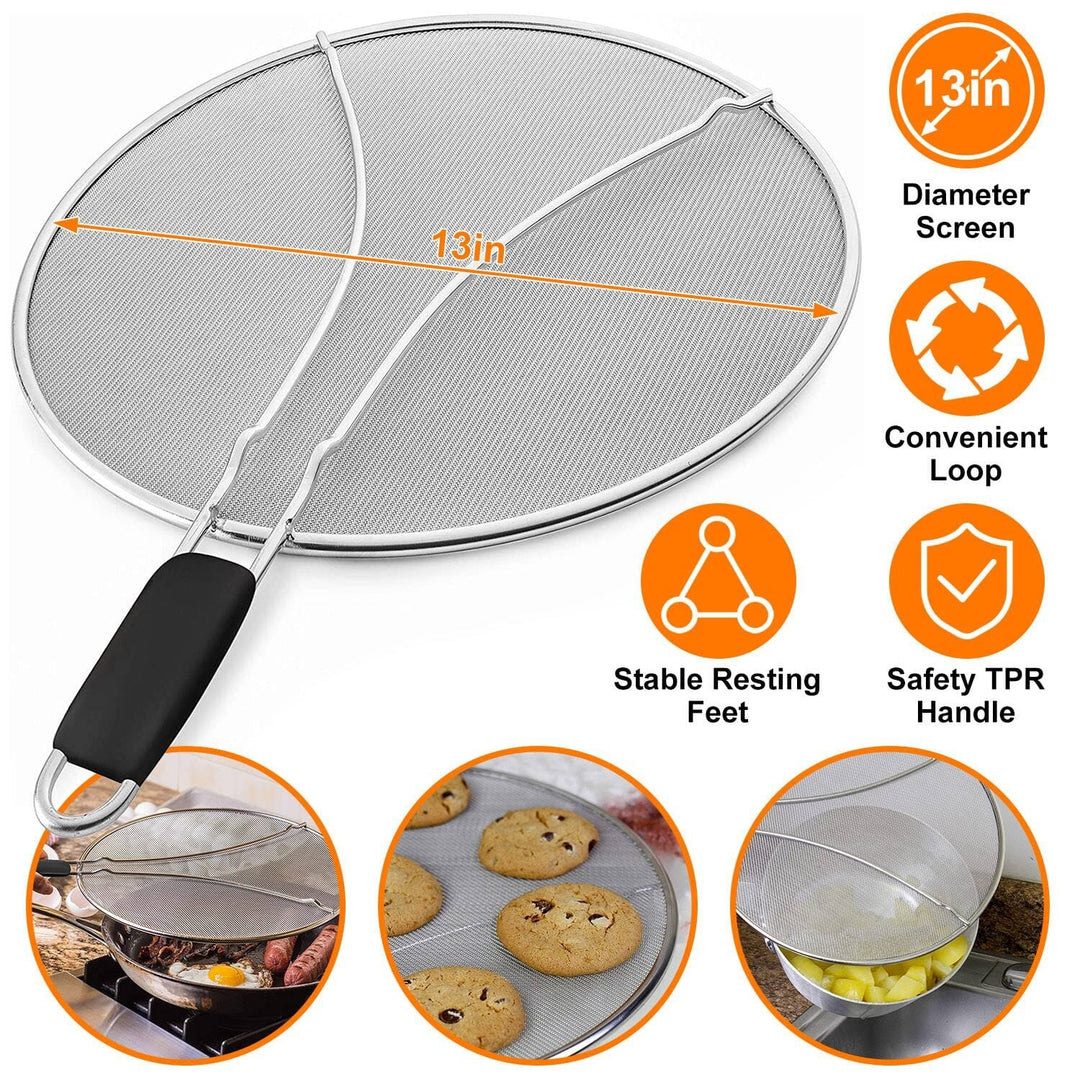 13-Inch Stainless Steel Grease Splatter Screen Image 3