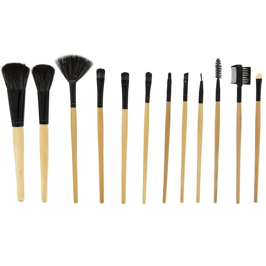 13-Pieces Set: LILT BEAUTY Makeup Brush Set with Blush Foundation Eyeshadow Concealer Liner Sponge Fan and Eyebrow Image 2