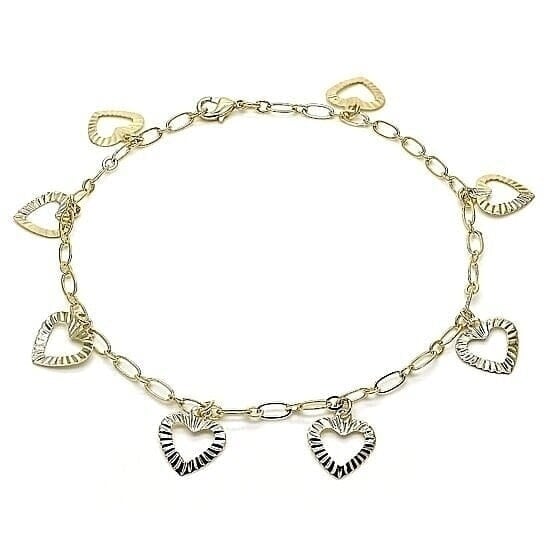 14k Gold Fill Heart Anklet Image 1