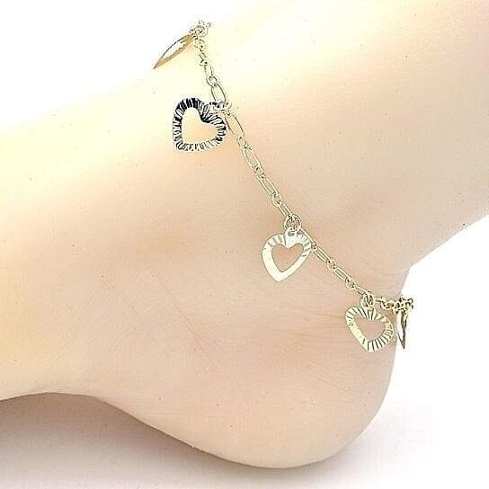 14k Gold Fill Heart Anklet Image 2