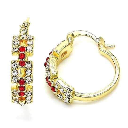 14k Gold Filled Garnet Unique Shape Earrings Image 1