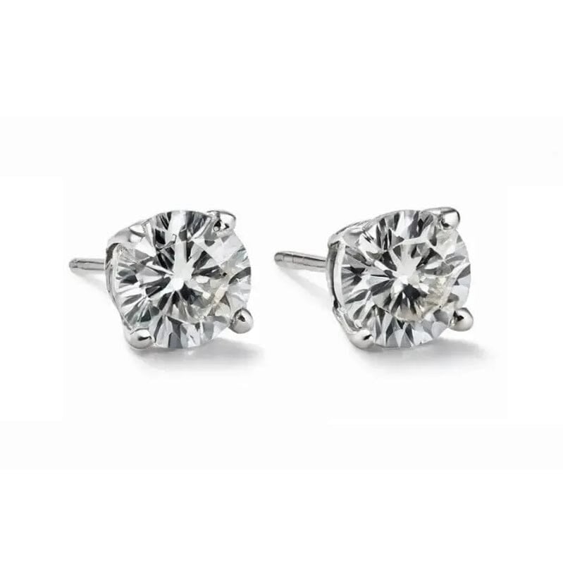 14K Solid White Gold 10.00ct Lab-Grown Round IGI Certified Diamond Stud Earrings Image 1