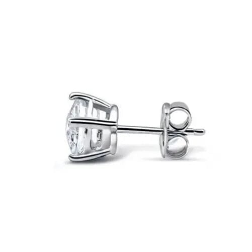 14K Solid White Gold 10.00ct Lab-Grown Round IGI Certified Diamond Stud Earrings Image 2