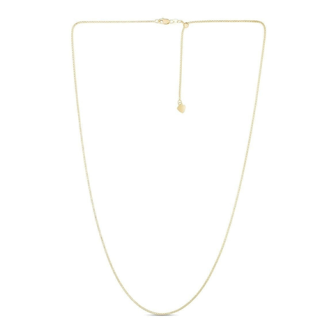 14K Yellow Gold 1MM Solid Adjustable Up to 22" Popcorn Chain Necklace Image 2