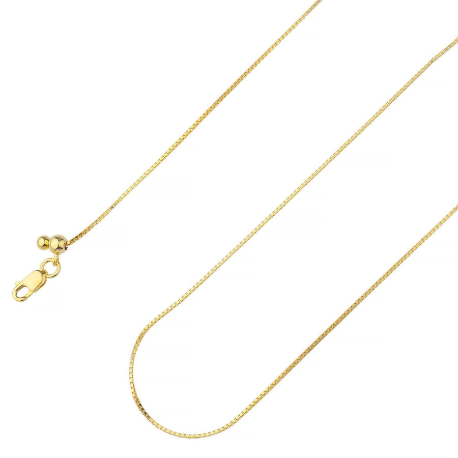 14K Yellow Gold Over 925 Sterling Silver Box Chain 1.00 MM Image 1