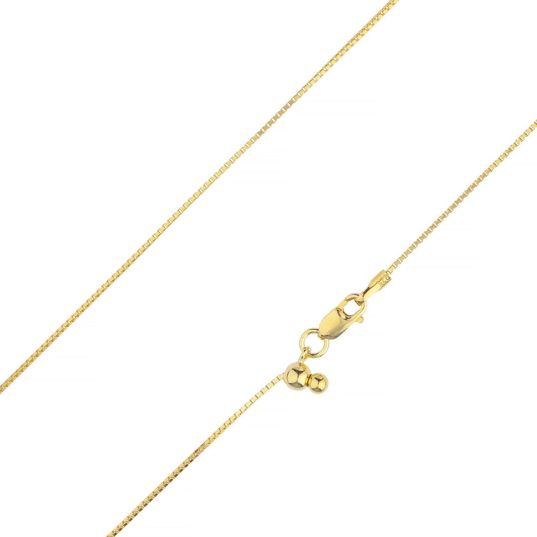 14K Yellow Gold Over 925 Sterling Silver Box Chain 1.00 MM Image 2