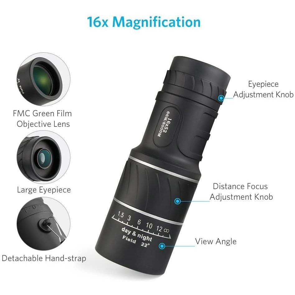 16x52 Monocular Dual Focus Optics Zoom Telescope Image 2