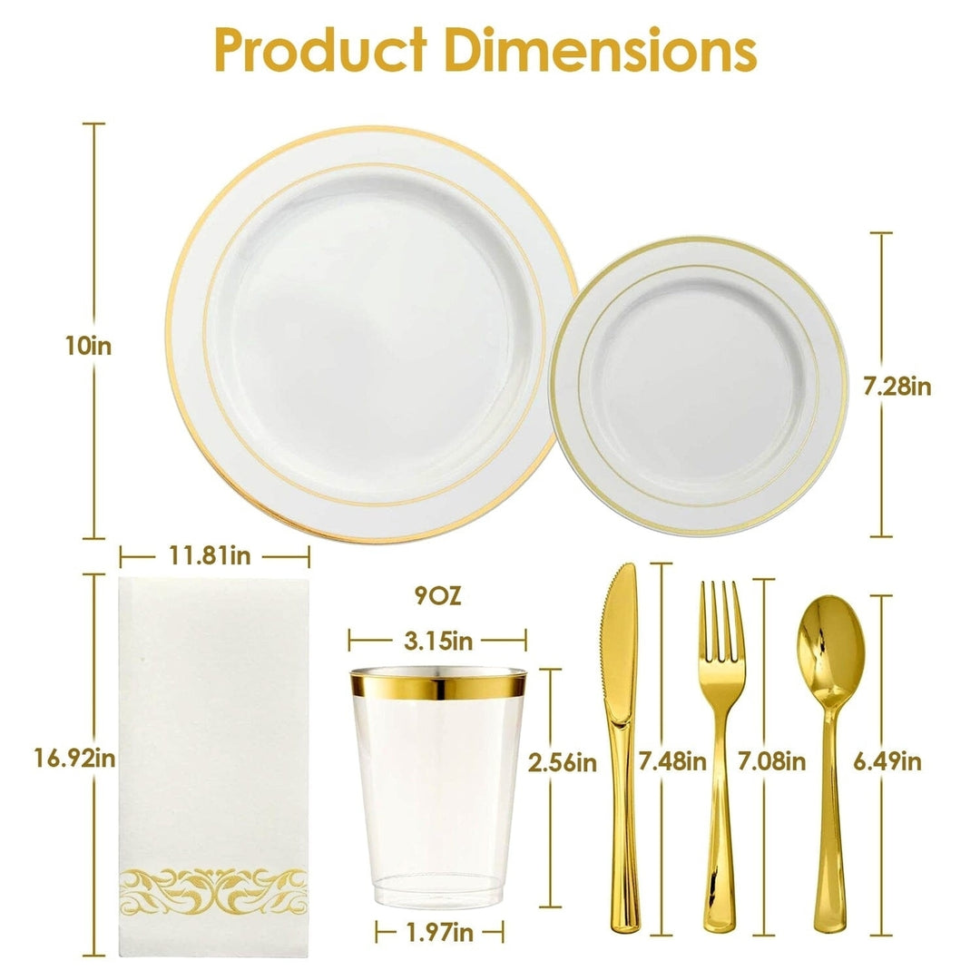 175-Pieces: Disposable Gold Dinnerware Set Image 12