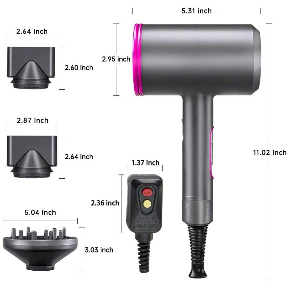 1800W Professional Hair Dryer with Diffuser Ionic Conditioning Image 2