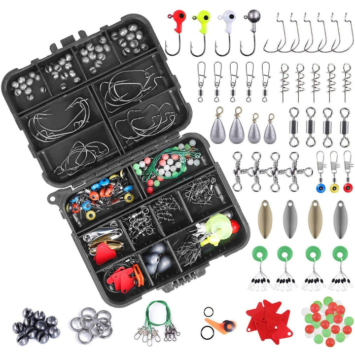 188-Pieces: Portable Fishing Accessory Kit with Tackle Box Image 1