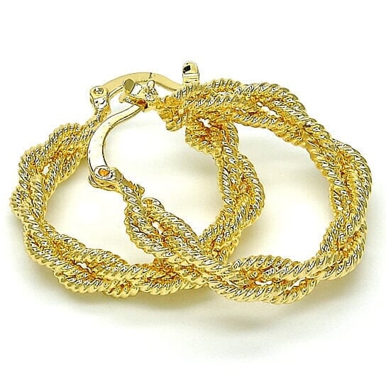 18k Gold Filled High Polish Finsh Medium Hoop Image 1