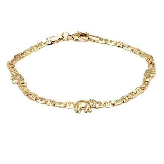 18k Gold Filled Mariner Link Elephant Bracelet 8 Image 1