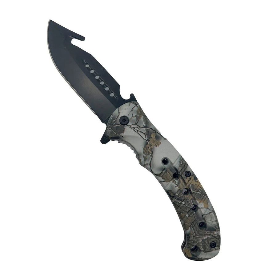 2-Pack: 8.75" Camo Spring Assisted Knife with ABS Handle Image 1