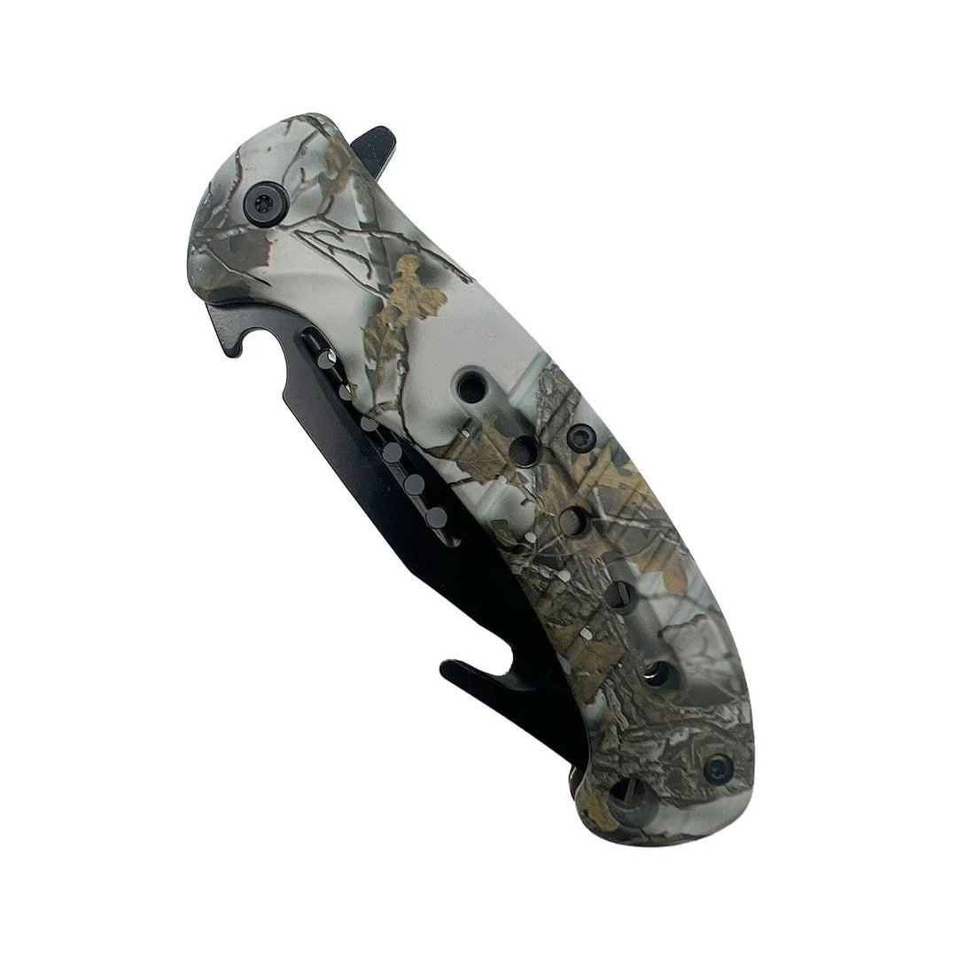 2-Pack: 8.75" Camo Spring Assisted Knife with ABS Handle Image 3