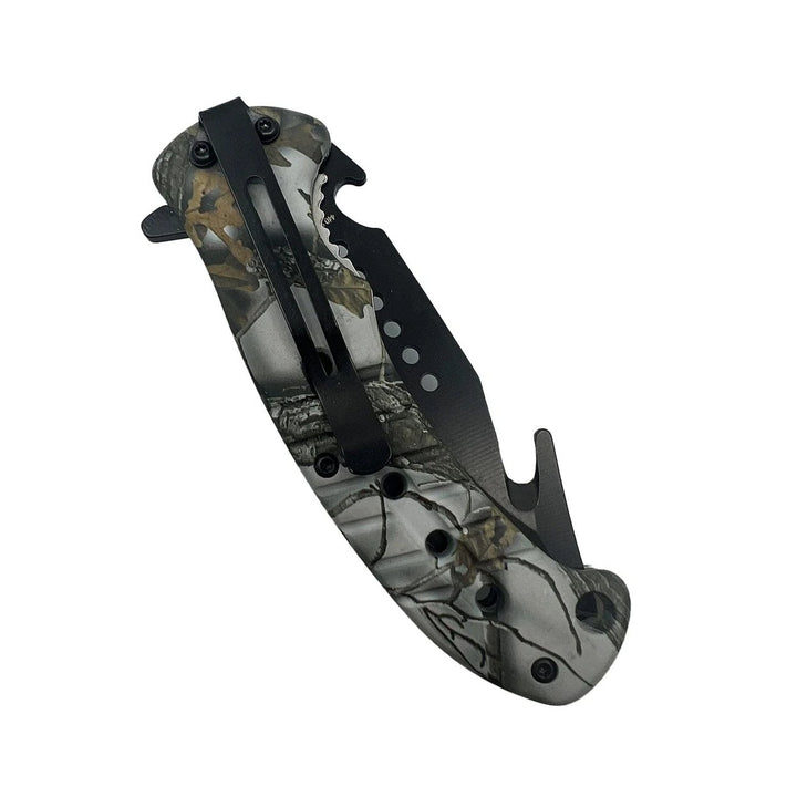 2-Pack: 8.75" Camo Spring Assisted Knife with ABS Handle Image 4