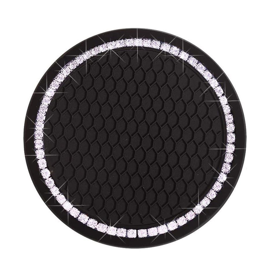 2-Pack: Anti-Slip Crystal Rhinestone Car Coaster Image 1