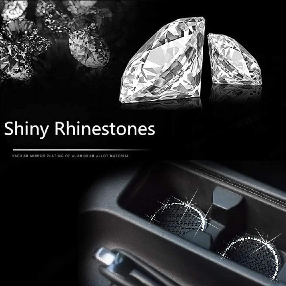 2-Pack: Anti-Slip Crystal Rhinestone Car Coaster Image 4