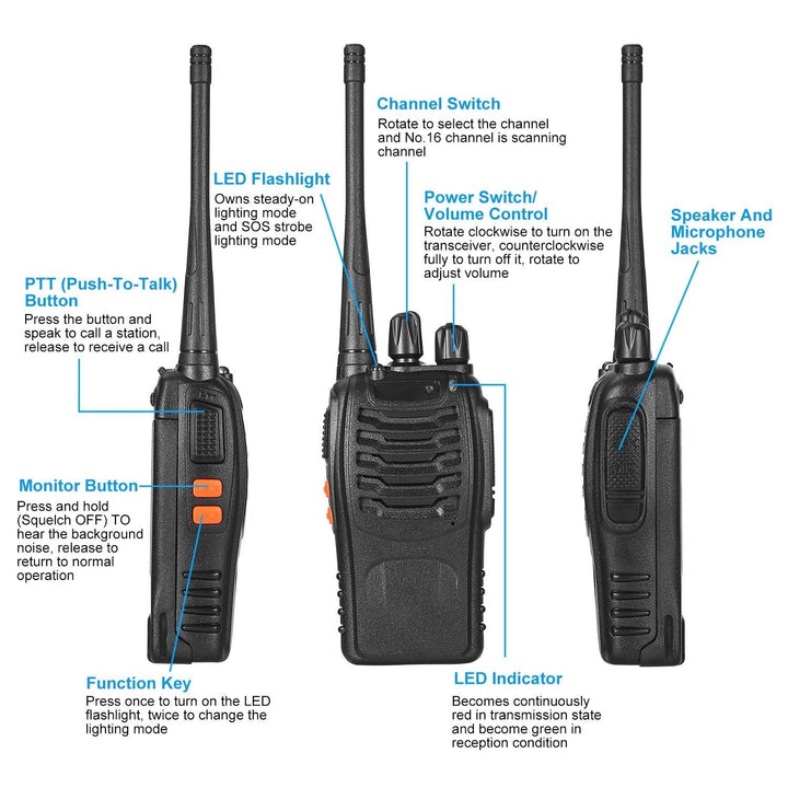 2-Pack: Baofeng BF-888S Walkie Talkies Two Way Radio Image 4